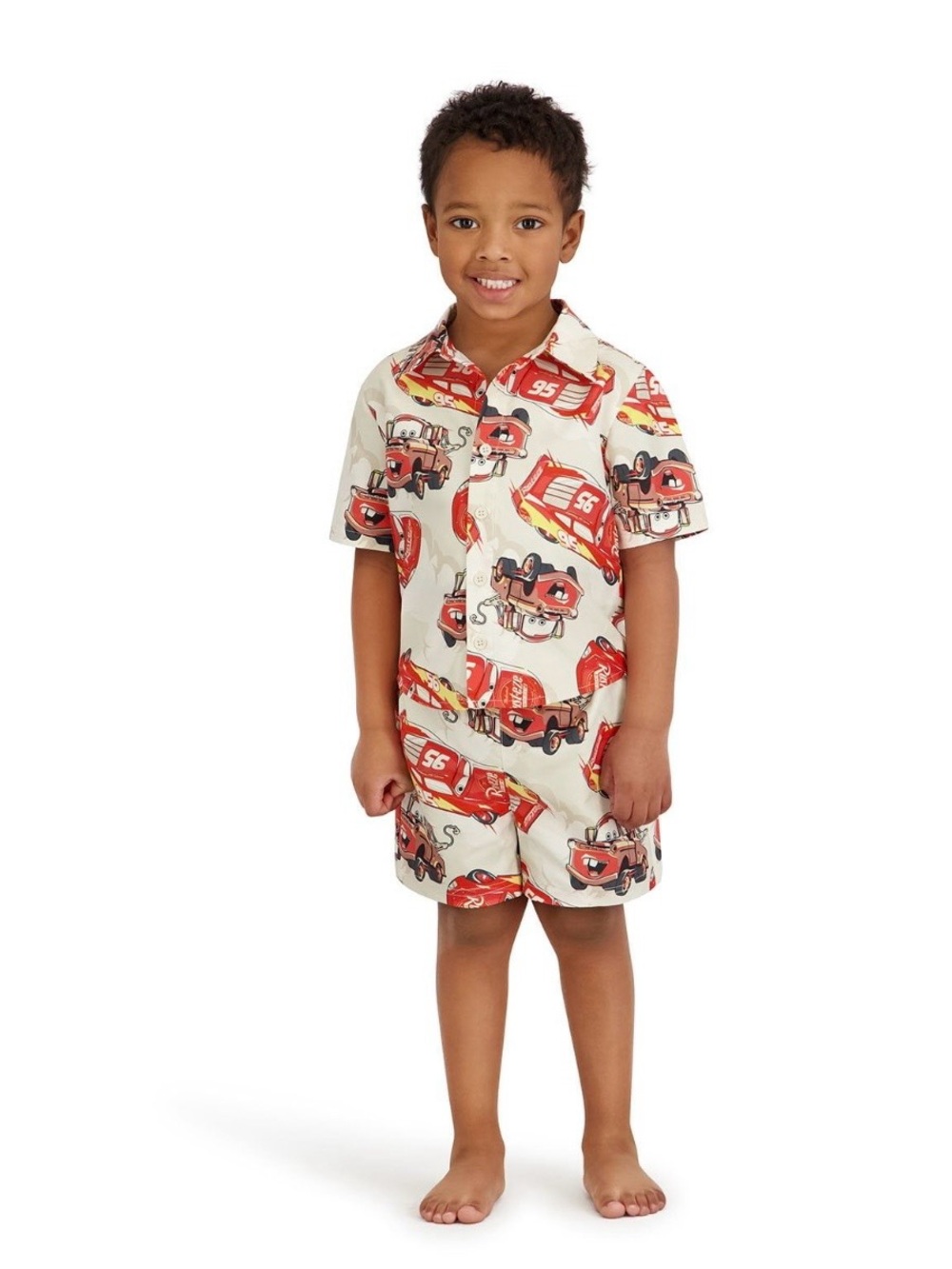 NWT Boys Disney Car swimming trunks with matching resort button up size 2t
